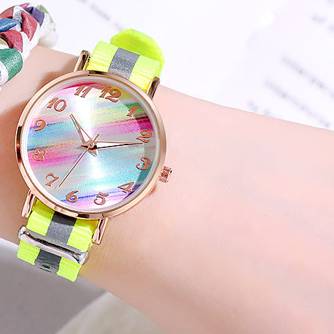 Wholesale Zhendianzhibao Coated Glass Colorful Rainbow Watch